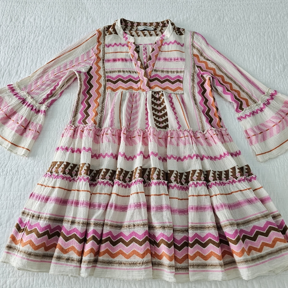 Devotion Twins The Ella Embroidered Tunic Dress Brown Motif Anthropologie Small
